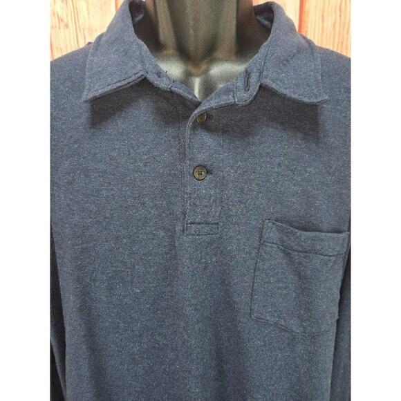Polo Ralph Lauren Mens Long Sleeve Collared Polo XXL Pima Cotton Navy Blue - Picture 3 of 6